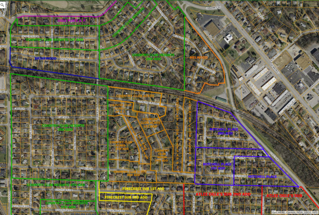 Ogles Neighborhood subdivisions north of Southgate Dr